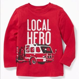 NWT Old Navy “Local Hero” Long Sleeve Top 12-18mo